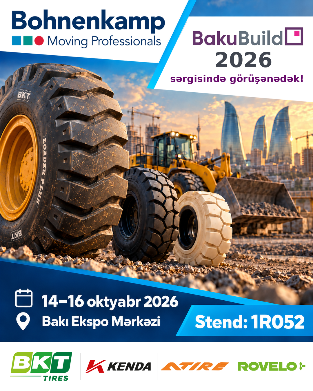 Bohnenkamp BakuBuild 2026 sərgisində: işiniz üçün şinlər və komplekt təkərlər